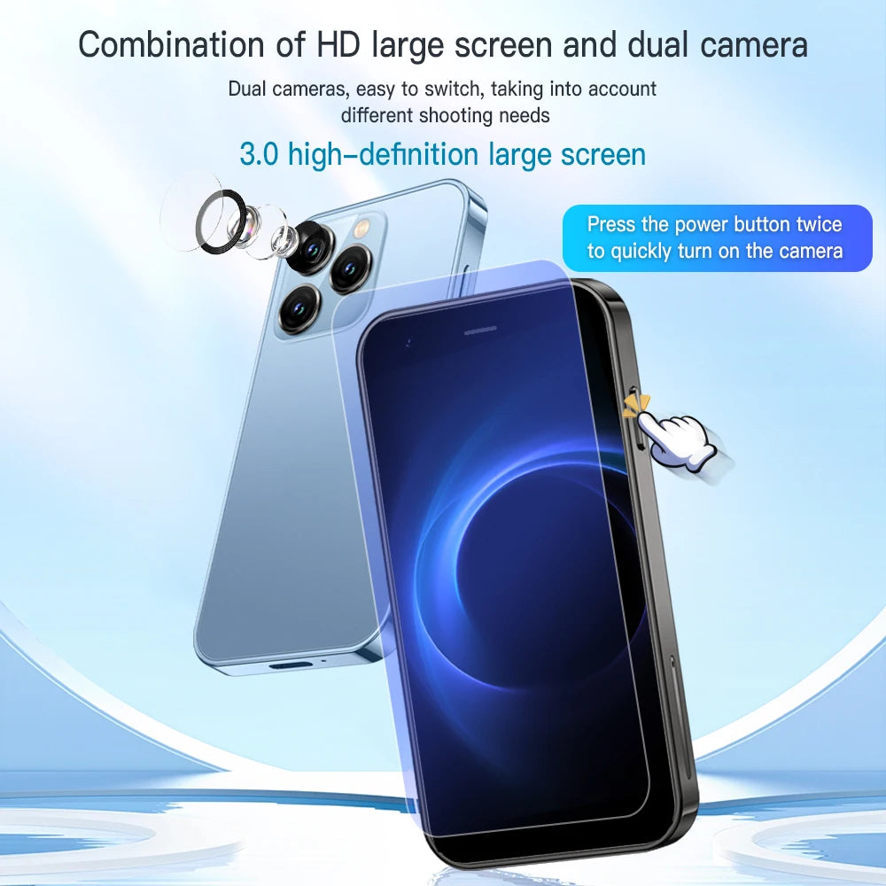 New SERVO 15SE 3.0" Small Smartphone Dual SIM 3G WCDMA Android 8.1OS 2GB+16GB GPS WIFI Portable Mini Mobile Phone Low Price