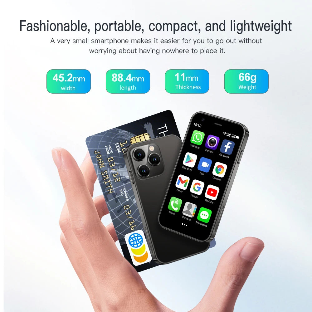 New SERVO 15SE 3.0" Small Smartphone Dual SIM 3G WCDMA Android 8.1OS 2GB+16GB GPS WIFI Portable Mini Mobile Phone Low Price